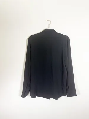 Aritzia Babaton Monocle Shirt Button Front Blouse Black Medium thumbnail 7