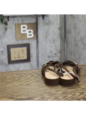 A New Day Womens Twiggy Multi Buckle Mini Heel Flats 94303762 Brown 9.5M thumbnail 4