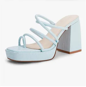Chunky Sandals Strappy Platform Square Toe thumbnail 4