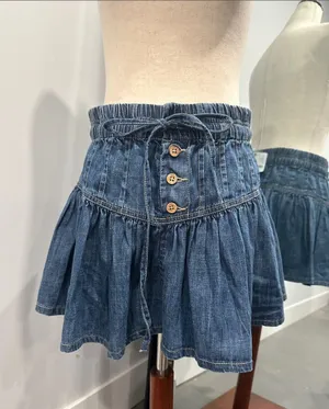 We The Free Women's Free People Relaxed Blue Denim Skirt thumbnail 1