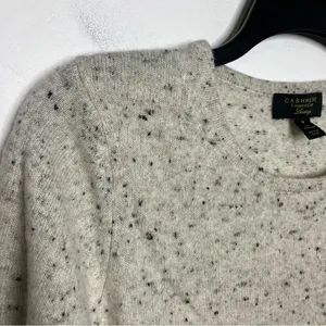 Charter Club cashmere luxury‎ crewneck sweater gray speckled women’s size medium thumbnail 3