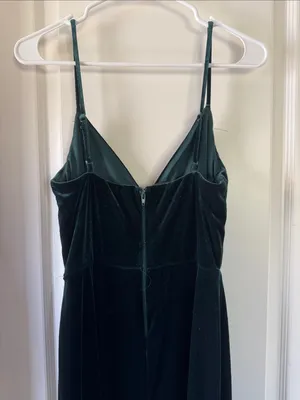 Windsor Emerald Green Velvet Cowl Neck Slip Dress / H18 thumbnail 4