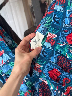 Printfresh Lola Midi Dress ruffle Nautical Tiles Seaside ocean animals fish reef thumbnail 10