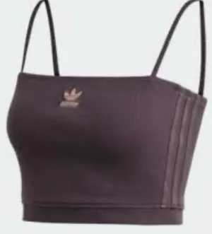Adidas Brown Crop Tank Top Bra Women Large Athletic Athleisure Gym Activewear thumbnail 2