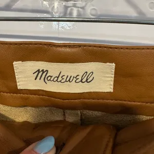 Madewell‎ the perfect vintage wide leg jean in a caramel pleather thumbnail 2