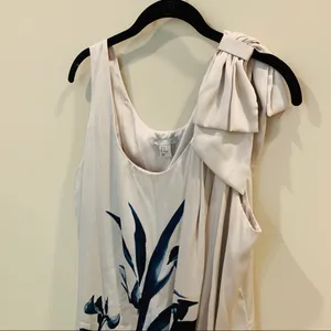 Ivory / Navy Sheath Midi Floral Dress thumbnail 4
