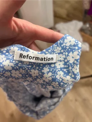 Reformation Nella blue and white floral midi dress size 2 thumbnail 8