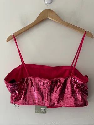 H&M Pink Sequin‎ Bra Crop Top thumbnail 3