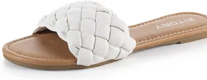 FITORY Womens Flat Sandals White Size 8 thumbnail 4