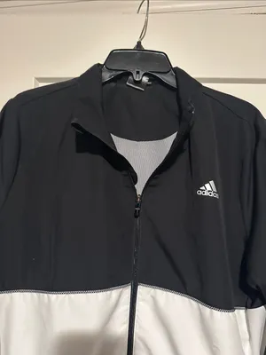 adidas woman’s Black and White Colorblock Performance Jacket thumbnail 2