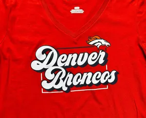 NFL Team Apparel Denver Broncos Women’s V-neck Shirt thumbnail 4