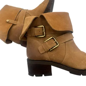 Donald Pliner Saraya Suede Boots Motorcycle Tan Sz 10 preppy Outdoor Combat thumbnail 12