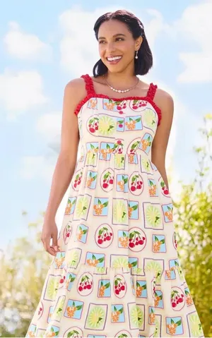 Disney Her Universe Dress Womens Minnie Mouse Icon Summer Fruits size large midi thumbnail 1