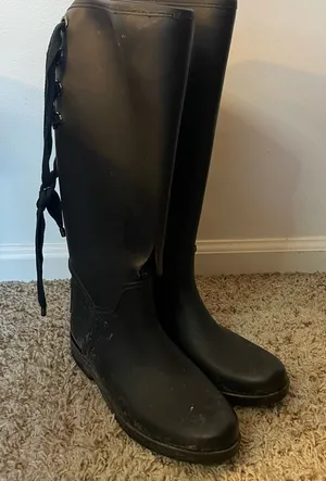 Coach Black Women's Knee-High Rain Boots size 8 flawed thumbnail 1