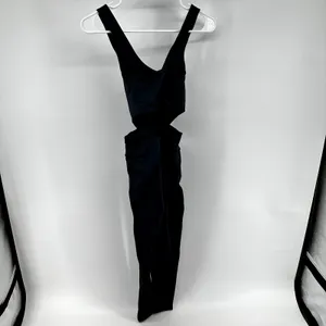 Free People Movement Back It Up Onesie Jumpsuit Workout Cropped Cutout Black XS thumbnail 7