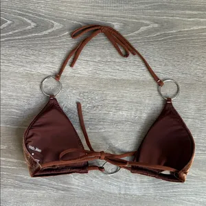 With Jean velvet Triangle Bikini top thumbnail 4