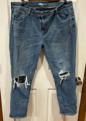 Old Navy Mid-Rise Distressed Jeans – Women’s Size 14 thumbnail 1