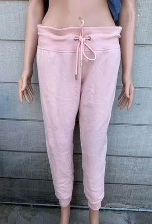Women’s DKNY logo rhinestone drawstring sport pink jogger sweatpants size small thumbnail 1