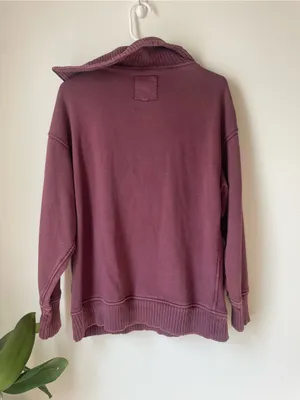 Aerie Maroon Half-Zip Pullover Sweater thumbnail 4