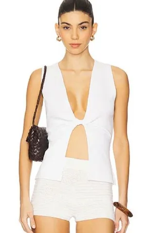 WeWoreWhat twist front flyover tank white medium thumbnail 1