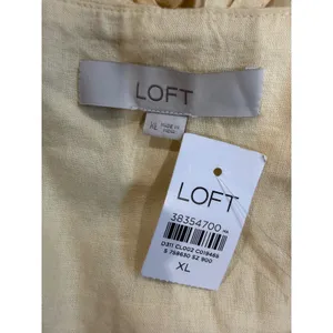 Loft Butter Yellow Linen Blend Button Front Vest Top XL Minimalist Coastal thumbnail 6
