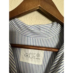 The Cat's Pajamas Set Blue White Stripe Pima Cotton Modal size S Lounge Sleep thumbnail 4
