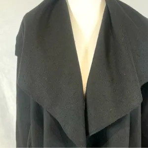 Chicwish Free myself open front black wool blend coat size large thumbnail 6