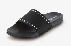 Montego Bay satin finish stud black and silver slides size 10 thumbnail 1
