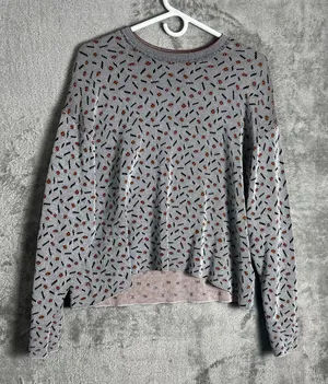 MM Lafleur The Tyler Pullover Sprinkle Knit Crew Neck‎ Sweater Size Medium thumbnail 1