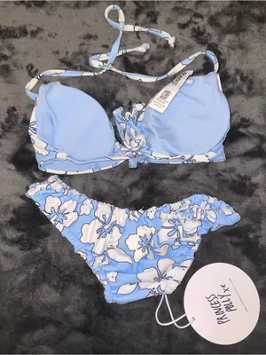 Princess Polly Wonda Hawaiian Floral Bikini Set in Blue Size 2 / 4 New with tag thumbnail 11