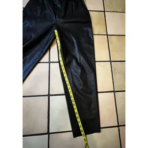 Zara Faux Leather Pants Sz M Black Belted Sophisticated Party Date Night Club thumbnail 10