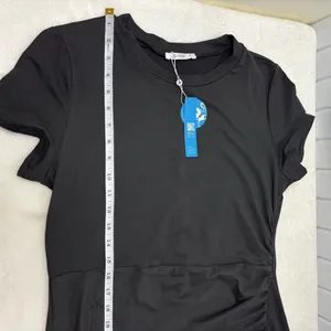 Cupshe Black Ruched Side Midi Tee Dress Size XL‎ thumbnail 10