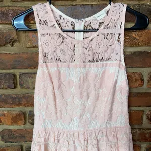 Altar'd State Peach Skin Pink Sleeveless Lace Amherst Mini Dress Women's Small thumbnail 3