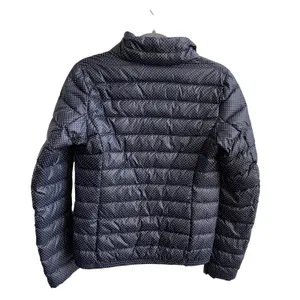 Uniqlo Ultra Light Down Jacket‎ Womens S Navy Polka Dot Puffer Full Zip Packable thumbnail 3