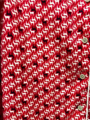 Victoria's Secret Flannel Reindeer Prints Pajama Set Size Large Red Black White thumbnail 7