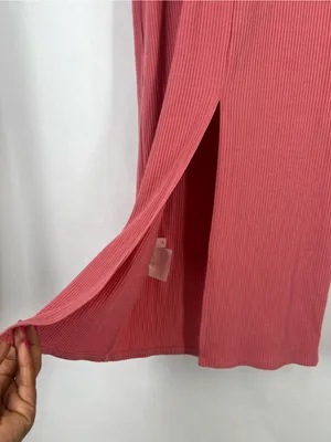 Reformation Jeans Donna Dress Pink Ribbed Side Slit Maxi Dress Size M thumbnail 7