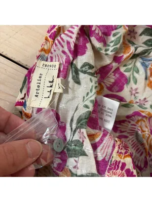 Nicole Miller Artelier NWOT Women's Boho Floral Halter Blouse Size XS thumbnail 7