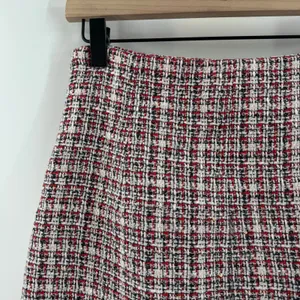 Ronny Kobo Skirt SZ Medium Loretta Tweed Mini Red Navy Gold Front Zip Lined thumbnail 11
