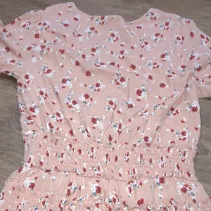 Karlie large peach floral smocked tiered dress thumbnail 5