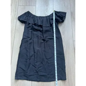 Tommy Bahama NWT Linen Dye Off the Shoulders Dress Black Size Small thumbnail 11