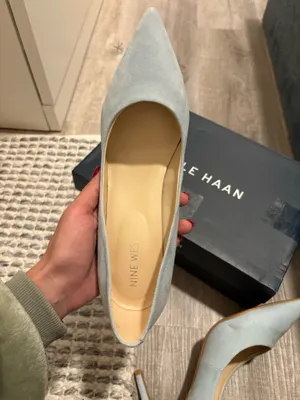 Nine West Light Blue Pointed Heels  thumbnail 3