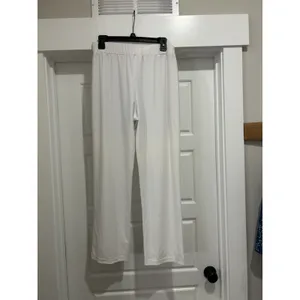 IC by Connie K Womens White Wide Leg Palazzo Pants Elastic Waist Size Medium thumbnail 4