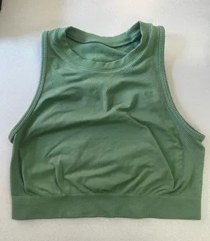 Alphalete Sage Green Seamless High Neck Crop Tank thumbnail 1