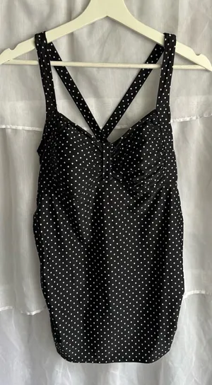 Motherhood Maternity Polka Dot Tankini Swim Top thumbnail 1