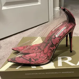 Nwot Cape Robbin Clear Transparent Pink Snake Pumps 9 thumbnail 5