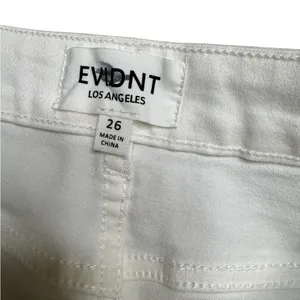 🤍 EVIDNT Los Angeles Raw Hem Mini Skirt – White Denim (Size 26,‎ NWT) ✨ thumbnail 4