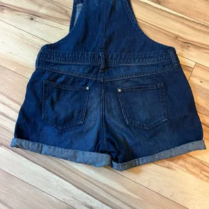 L.E.I. Y2K Denim Shortalls Women’s Sz Med Overalls Bib Shorts Boho 2012 Grunge thumbnail 13