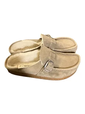 Birkenstock Buckley Shearling Clog Mule Taupe Suede Size 37 EU US 6-6.5 Narrow thumbnail 3