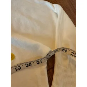Anthropologie Aaeda white felted floral top size M thumbnail 9