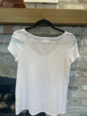 White Short Sleeve Scoop Neck T-Shirt thumbnail 3